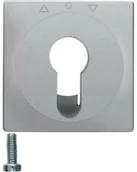 Wyłączniki światła i elektryczne - Hager sp. z o.o. Q.1/Q.3 Płytka czołowa do łącznika żaluzjowego na klucz alu aksamit lakierowany 15066084 - miniaturka - grafika 1