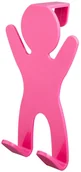 Wieszaki łazienkowe - Bisk wieszak podwójny City różowy - miniaturka - grafika 1