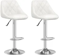 Taborety i hokery - vidaXL Lumarko Stołki barowe, 2 szt., białe, sztuczna skóra 335179 - miniaturka - grafika 1