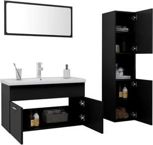 VidaXL Lumarko Zestaw mebli łazienkowych, czarny, płyta wiórowa! 3071694 VidaXL - Meble łazienkowe - miniaturka - grafika 15