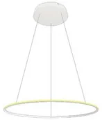 Lampy sufitowe - Mdeco Biurowa LAMPA wisząca SLIM/000054/3000/W MDECO metalowa OPRAWA zwis LED 56W 3000K okrągły ring biały - miniaturka - grafika 1