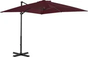 Parasole ogrodowe - vidaXL Parasol wiszący na aluminiowym słupku bordowy 250x250 cm 312304 - miniaturka - grafika 1