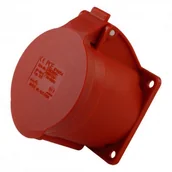 Osprzęt siłowy - PCE Gniazdo montażowe CEE proste 32A 5P 6h IP44 tablicowe Typ 325 7275 325-6 - miniaturka - grafika 1