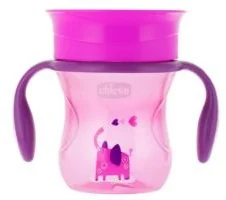 Chicco Kubek 360° do nauki samodzielnego picia 200 ml : Kolor - Różowy - Kubki dla dzieci - miniaturka - grafika 2