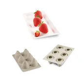 Formy do ciast - Silikomart 3Design Fragole E Panna Szara Forma Do 6 Ciastek Silikonowa Wh - miniaturka - grafika 1