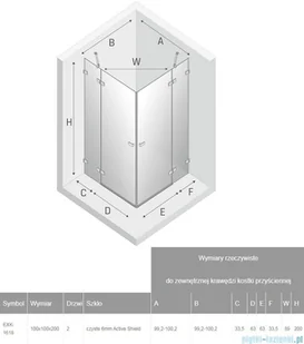 New Trendy Avexa Black kabina kwadratowa 100x100x200 cm przejrzyste EXK-1618 - Kabiny prysznicowe - miniaturka - grafika 2