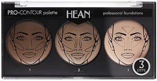 HEAN Paletka do konturu twarzy 3 kolory - Pro-Countour Palette - Bronzery i konturowanie twarzy - miniaturka - grafika 3