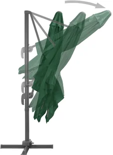 vidaXL Parasol wiszący z aluminiowym słupkiem, 400x300 cm, zielony - Parasole ogrodowe - miniaturka - grafika 7