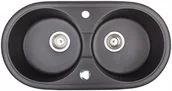 Zlewozmywaki - Brenor Granitowy Zlewozmywak LIBRA czarny libracz - miniaturka - grafika 1