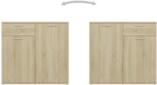 vidaXL Szafka dąb sonoma 80x36x75 cm płyta wiórowa 805773 - Komody - miniaturka - grafika 6