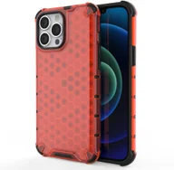 Etui i futerały do telefonów - Hurtel Honeycomb etui pancerny pokrowiec z żelową ramką iPhone 13 Pro Max czerwony - miniaturka - grafika 1