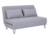 Sofy i kanapy - Signal Dwuosobowa sofa rozkładana szara ZENIA na czarnych metalowych nogach - miniaturka - grafika 1