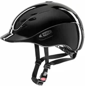 Kaski do jazdy konnej - Uvex młodzieżowy kask do jazdy konnej, onyxx uni shiny, czarny błyszczący, 49-54 cm - miniaturka - grafika 1