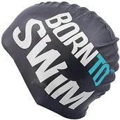 Pływanie - BornToSwim Bor NTO Swim z nasadką do pływania z silikonowy czepek kąpielowy z Hai motywów, czarny, jeden rozmiar CAP-RE-U-A-O-BLA - miniaturka - grafika 1