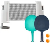 Tenis stołowy - Pilki PONGORI Zestaw Do Tenisa Stołowego Słupki Siatka Rollnet Oraz 2 Rakietki I 2 Unisex - miniaturka - grafika 1