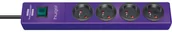 Listwy zasilające - Brennenstuhl Listwa zasilająca Przedłużacz Hugo! 4 gniazda fioletowy 2m 1150614134) 1150614134 - miniaturka - grafika 1