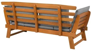 Beliani Sofa ogrodowa drewniana jasnobrązowa regulowane podłokietniki PORTICI - Ławki ogrodowe - miniaturka - grafika 9