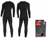 Bielizna sportowa męska - Viking Męska Bielizna Termoaktywna Ryan XXL Czarna - miniaturka - grafika 1