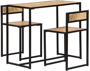 vidaXL 3-częściowy zestaw jadalniany, lite drewno mango - Stoły z krzesłami - miniaturka - grafika 2