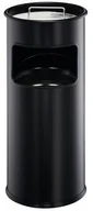 Kosze na śmieci - Durable Kosz na śmieci metalowy z popielnicą 17l - czarny 333001 - miniaturka - grafika 1