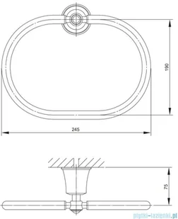 Omnires Art Line wieszak na ręcznik brąz antyczny AL53230BR - Wieszaki łazienkowe - miniaturka - grafika 2