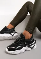 Sneakersy damskie - Czarne Sneakersy Naerime - miniaturka - grafika 1