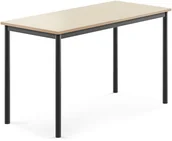 Meble do szkół i przedszkoli - AJ Produkty Biurko SONITUS, 1200x600x720 mm, brzoza laminat, antracyt - miniaturka - grafika 1