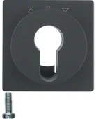 Wyłączniki światła i elektryczne - Hager sp. z o.o. Element centralny do łącznika żaluzjowego na klucz Q.1/Q.3 antracyt aksamit 15066086 - miniaturka - grafika 1