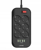 Listwy zasilające - Listwa zasilająca przedłużacz 6 Gniazd + 4x Usb - miniaturka - grafika 1