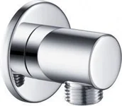 Akcesoria hydrauliczne - Blue Water Przyłącze kątowe węża natrysku ścienne, okrągłe, 2xG 1/2 chrom BW-PKO - miniaturka - grafika 1