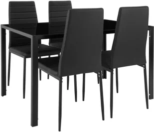 tectake Zestaw mebli do jadalni Berlin - czarny 402837 - Krzesła - miniaturka - grafika 2