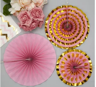 PartyDeco Rozeta wisząca "Premium Pink & Gold", mix, 3 szt RPK21 - Gadżety dla niej i dla niego - miniaturka - grafika 3