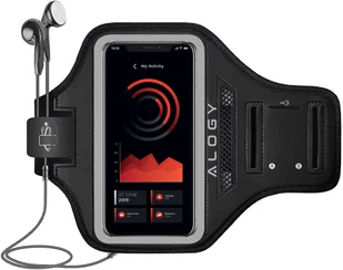 Alogy Etui do biegania WaterProof Sport ArmBand wodoodporna opaska na ramię do telefonu 6.5 cali Czarna 13861X1 - Etui i futerały do telefonów - miniaturka - grafika 3