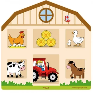 Viga Układanka panel ścienny - stodoła z zamknięciami V51627 - Układanki dla dzieci - miniaturka - grafika 2