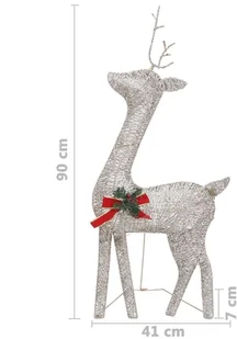 vidaXL Lumarko Ozdoba świąteczna: rodzinka reniferów, 270x7x90 cm, złota 328503 - Oświetlenie świąteczne - miniaturka - grafika 12