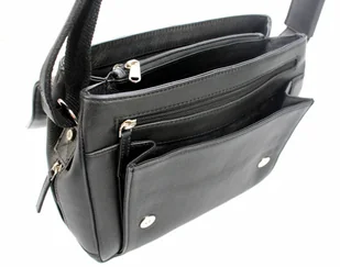 BETLEWSKI (PL) Ekskluzywna Torba Męska Skórzana BETLEWSKI Skóra Naturalna Średnia TBG-YM-205 CZARNY 30 x 26 x 9 [cm] - Torby męskie - miniaturka - grafika 8