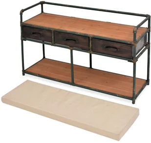 vidaXL Ławka z miejscem do przechowywania i poduszką, 107,5x34,5x59 cm vidaXL - Ławki do przedpokoju - miniaturka - grafika 6