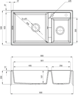 Deante ZQEA 20B alabaster - Zlewozmywaki - miniaturka - grafika 5