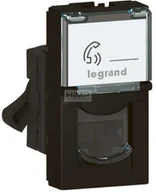 Przedłużacze i rozgałęźniki - Legrand MOSAIC - Gniazdo 1 x RJ 45 kat. 6 FTP - 1 modułowe - Antracyt 079162 079162 - miniaturka - grafika 1