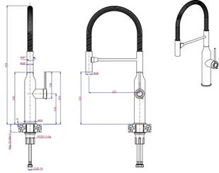QUADRON Bateria zlewozmywakowa stalowa MARYLIN Q LINE z wyciąganą wylewką kolor stal szczotkowana - Baterie kuchenne - miniaturka - grafika 2