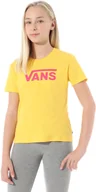 Koszulki dla dziewczynek - Vans t-shirt GIRLS FLYING V CREW TEE Lemon Chrome - miniaturka - grafika 1