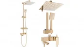 Zestawy prysznicowe - Rea P7008 Zestaw natryskowy z baterią z wylewką Jack Gold - miniaturka - grafika 1