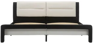 vidaXL Rama łóżka, czarno-biała, sztuczna skóra, 120 x 200 cm - Łóżka - miniaturka - grafika 3