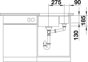 Blanco SUBLINE 350/150-U czarny bez 523747 - Zlewozmywaki - miniaturka - grafika 5
