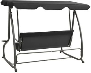 vidaXL Huśtawka ogrodowa z baldachimem antracytowa 313339 - Huśtawki - miniaturka - grafika 6