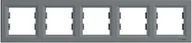 Klawisze i ramki - Schneider Asfora Ramka 5-krotna pozioma stal EPH5800562 EPH5800562 - miniaturka - grafika 1