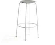 Taborety i hokery - AJ Produkty Stołek barowy TIMMY, rama biały, siedzisko jasnoszary, 730 mm - miniaturka - grafika 1