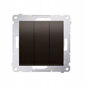 Wyłączniki światła i elektryczne - Simon 54 Łącznik potrójny podświetlany Brąz - miniaturka - grafika 1