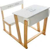 Zestawy mebli dla dzieci - Atmosphera Créateur d'intérieur Atmosphera Créateur dintérieur Stolik z krzesełkiem dla dziecka krzesełko i stolik dla dziecka stolik drewniany stolik konsola stolik edukacyjny białe biurko | B07F7311BJ - miniaturka - grafika 1