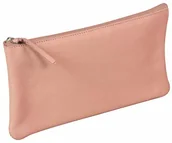 Pojemniki biurowe - Clairefontaine Clairefontaine kolorowy skórzany płaski piórnik - koralowy różowy 410147C - miniaturka - grafika 1